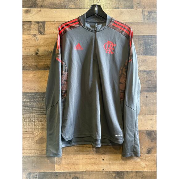 Adidas Flamengo “Lead” Training Sweatshirt – Grey/Orange- Men’s Medium - Picture 8 of 8